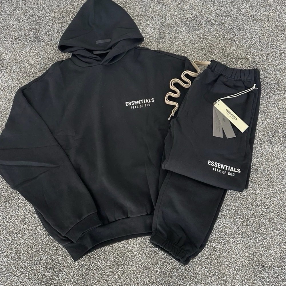 Essentials Black Hoodie and Joggers Set